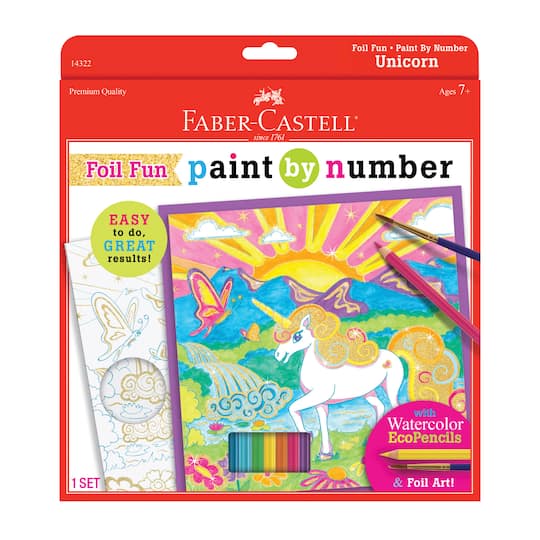 Faber-Castell&#xAE; Paint By Number Kit, Unicorn Foil Fun